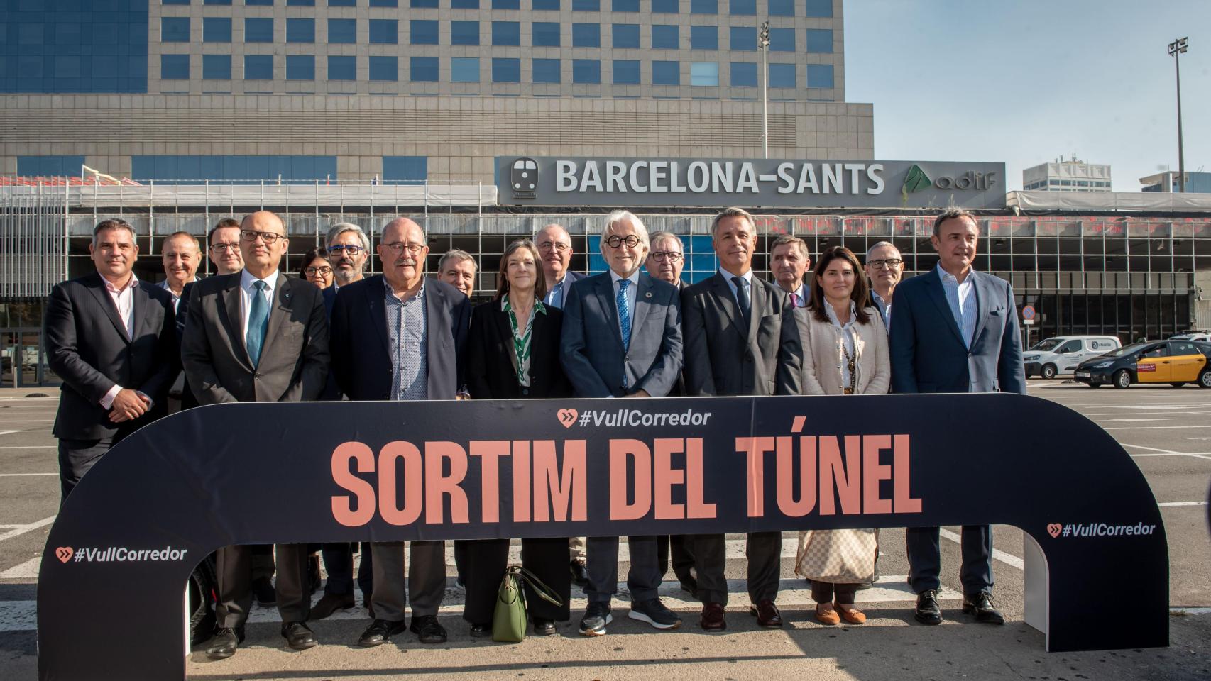 Imagen del acto del empresariado catalán y valenciano por el Corredor Mediterráneo