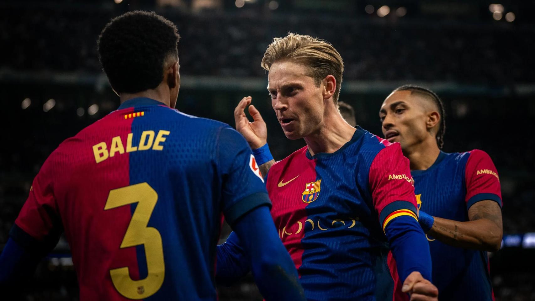 La euforia de Frenkie de Jong tras uno de los goles anotados del Barça contra el Real Madrid