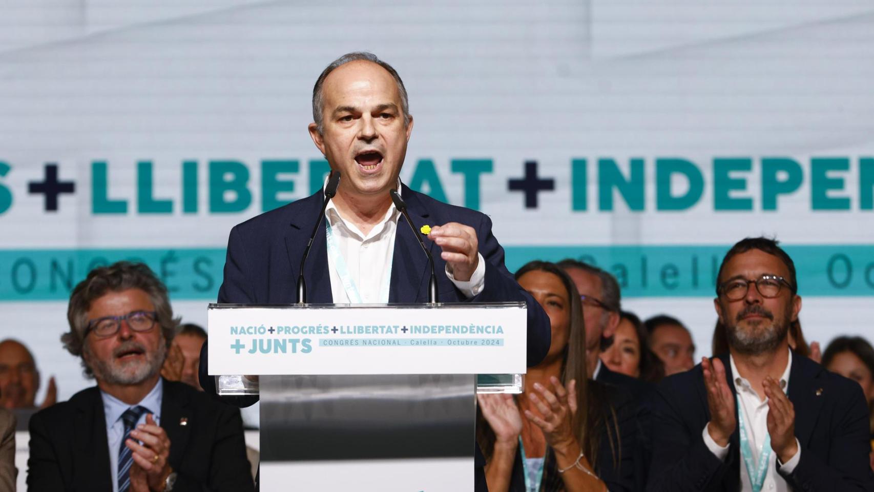 El secretario general de Junts, Jordi Turull interviene en el Congreso del partido en Calella