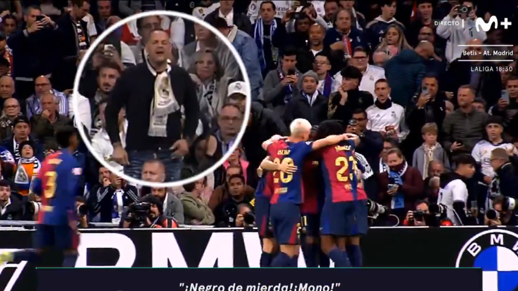 Insultos racistas de un aficionado del Real Madrid a varios jugadores del Barça en el clásico