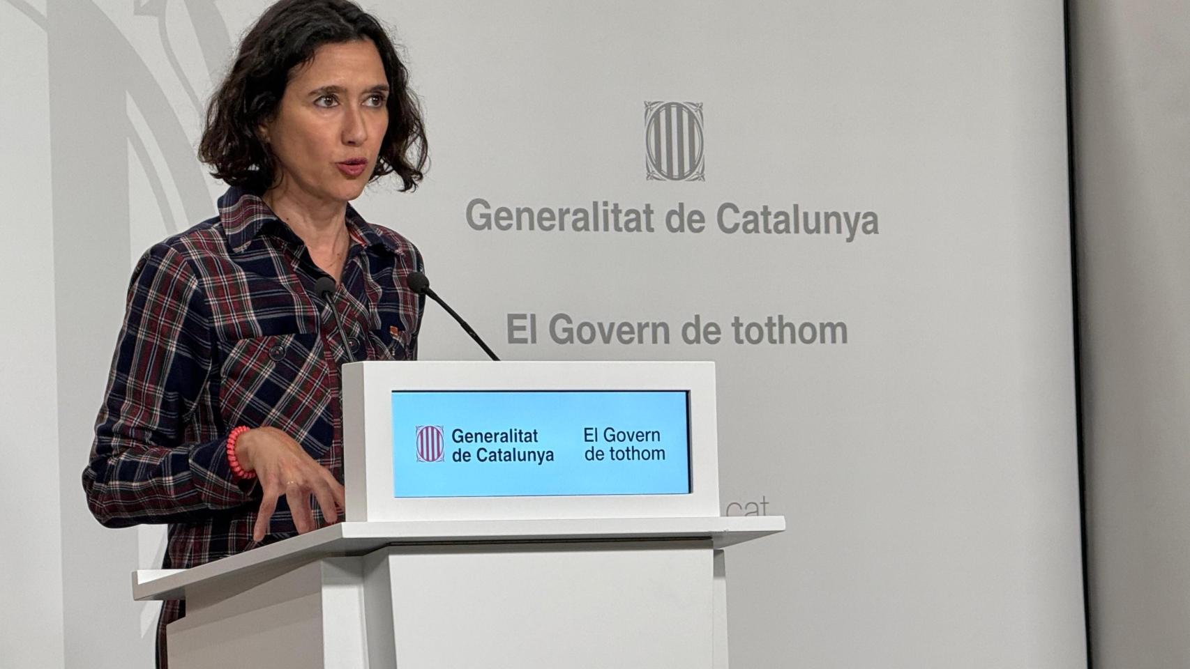 La 'consellera' de Interior y Seguridad Pública de la Generalitat, Núria Parlon, comparece en el Palau de la Generalitat por el episodio de lluvias en Cataluña