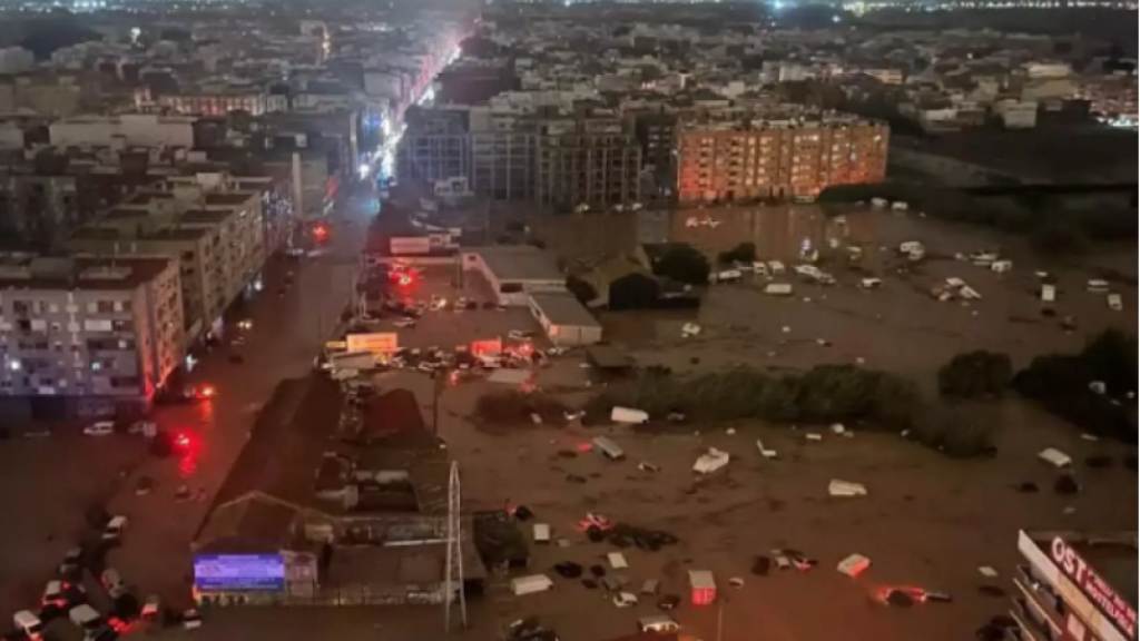 Imagen de la DANA a su paso por Valencia