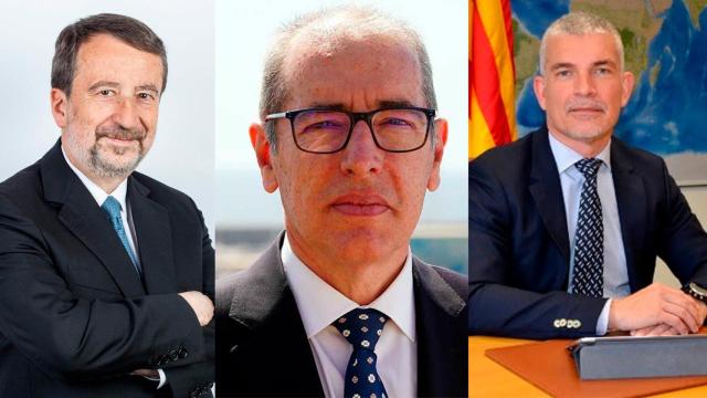 Imagen conjunta de Tomás Muniesa (Caixabank), José Alberto Carbonell (Puerto de Barcelona) y Albert Civit (Fira 2000)