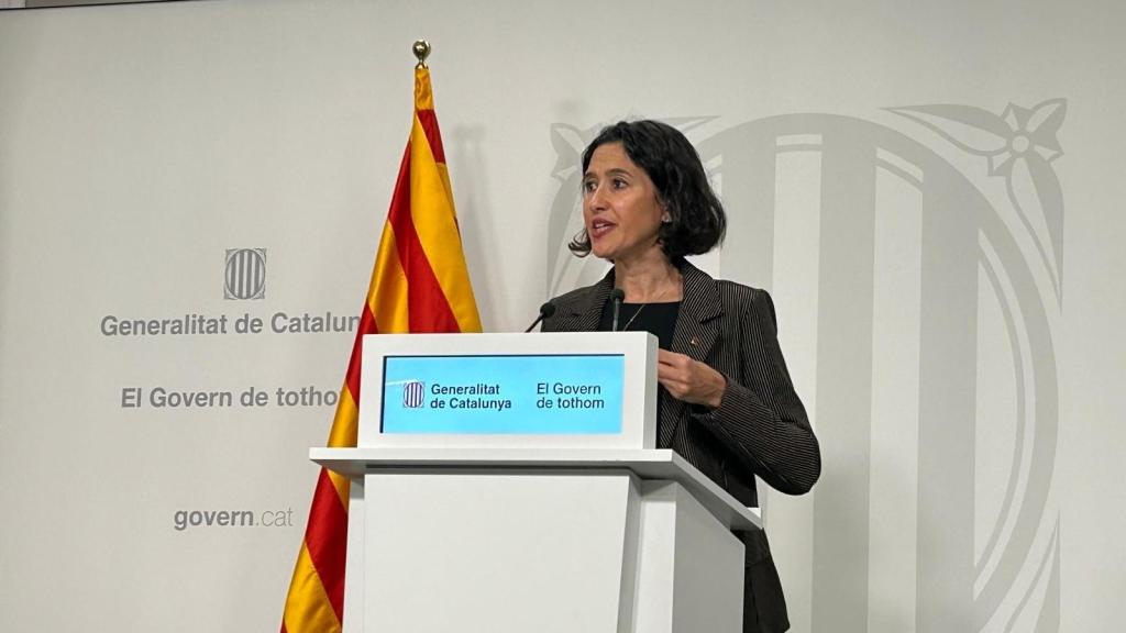 La 'consellera' de Interior y Seguridad Pública de la Generalitat, Núria Parlon, en rueda de prensa