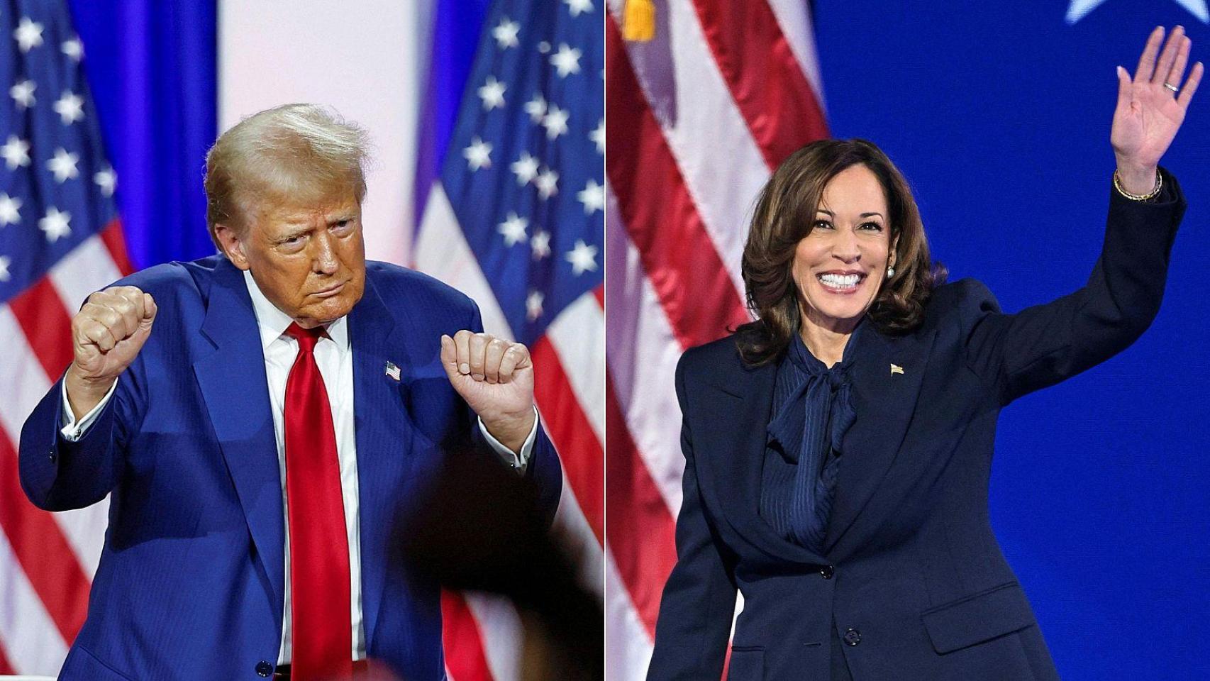 Donald Trump y Kamala Harris, en una imagen en RTVE