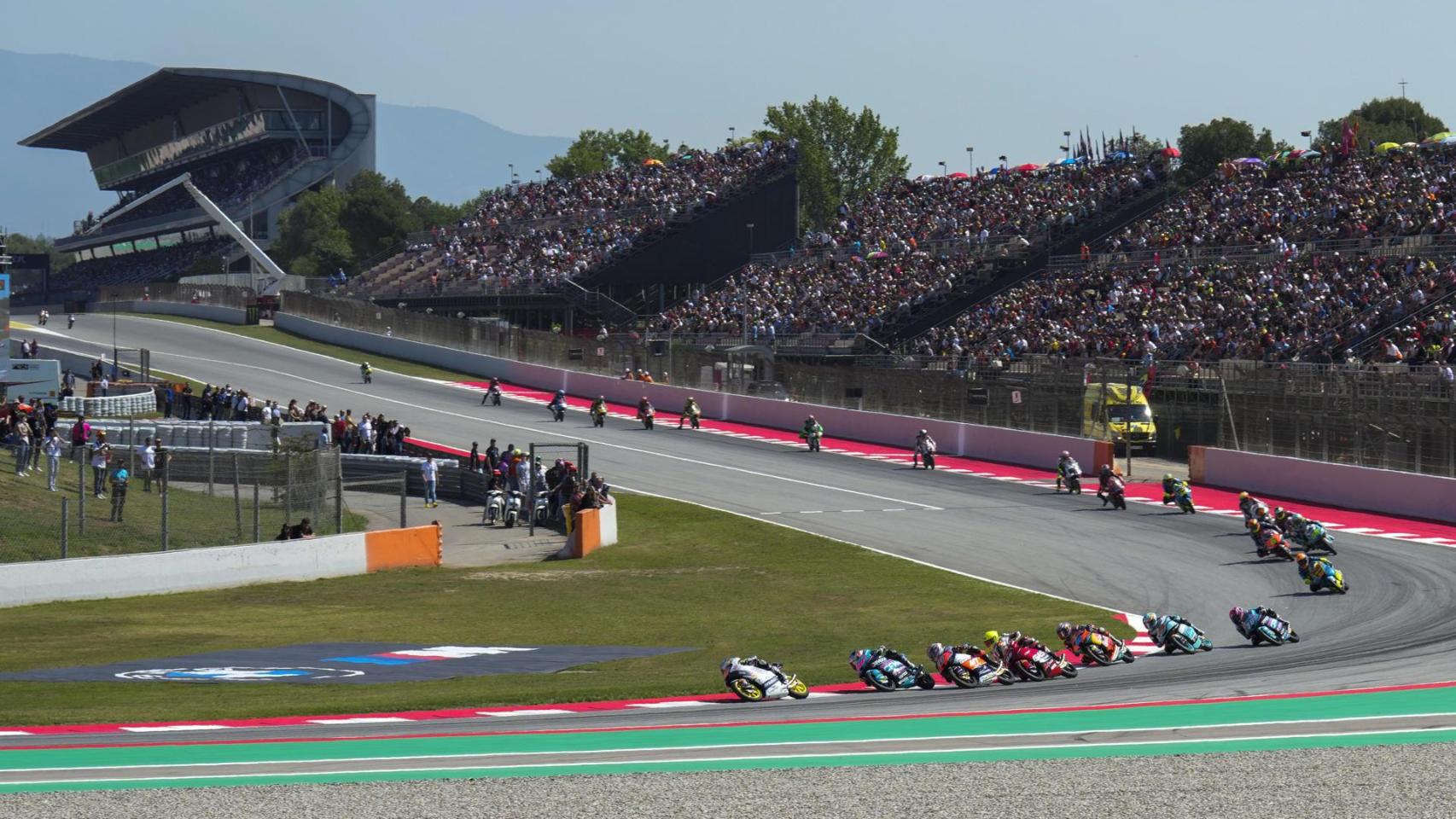 Fotografía de archivo de una carrera de motociclismo en el circuito de Barcelona-Cataluña