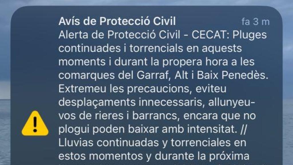 Alerta de Protección Civil por la DANA