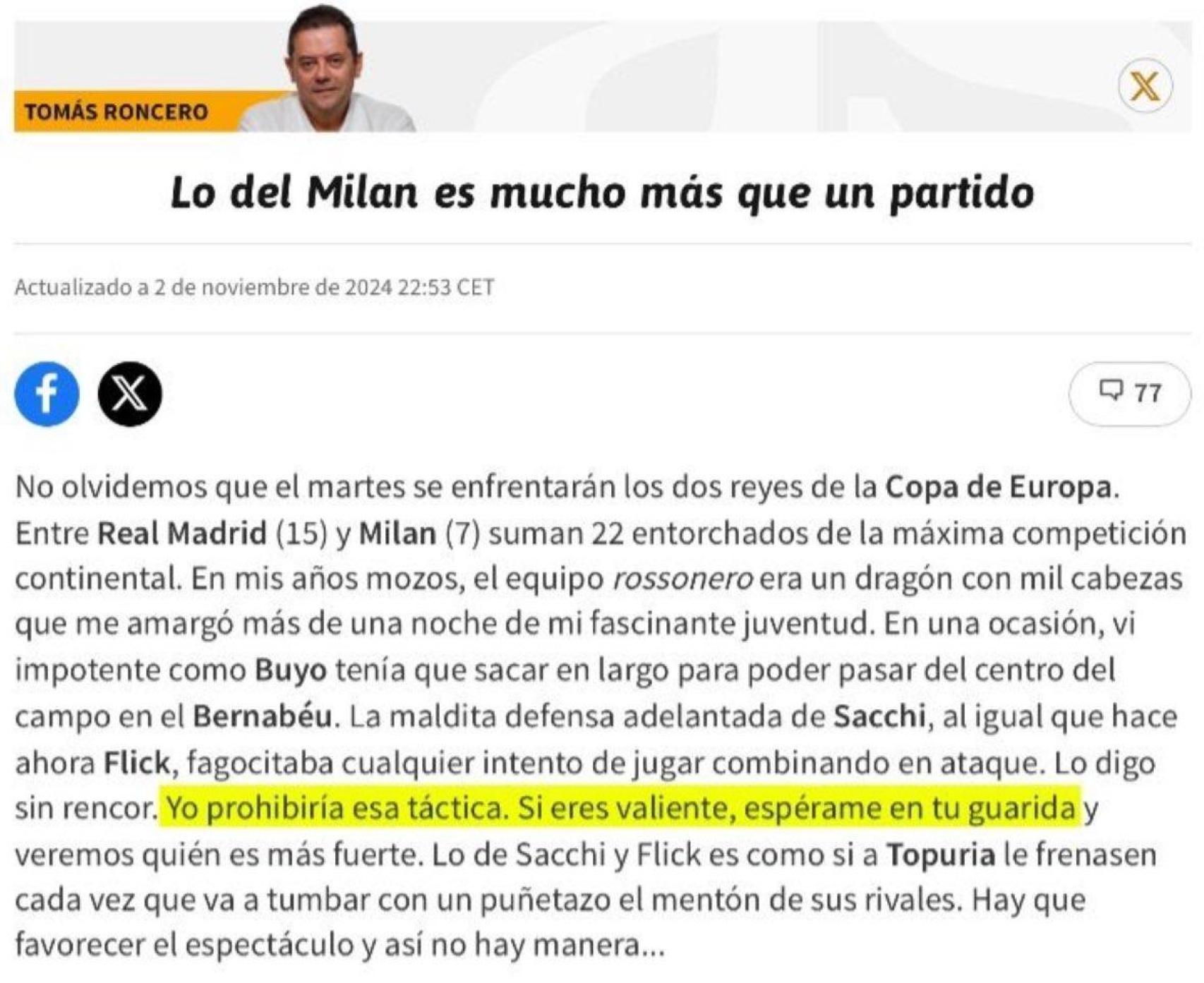 Tomás Roncero pide que se prohiban las estrategias tácticas de Flick en el Barça