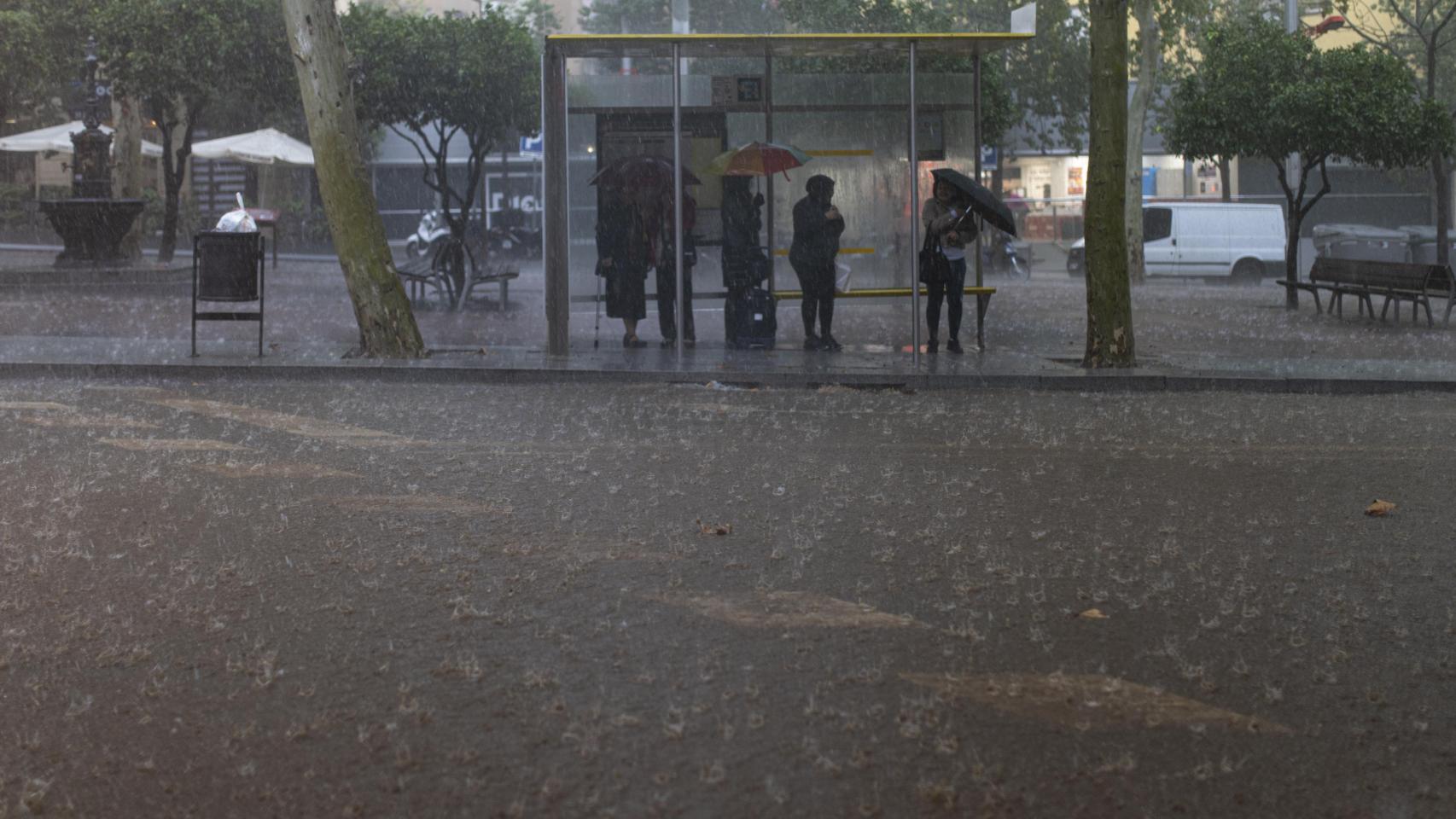 Imagen de una parada de bus en Barcelona