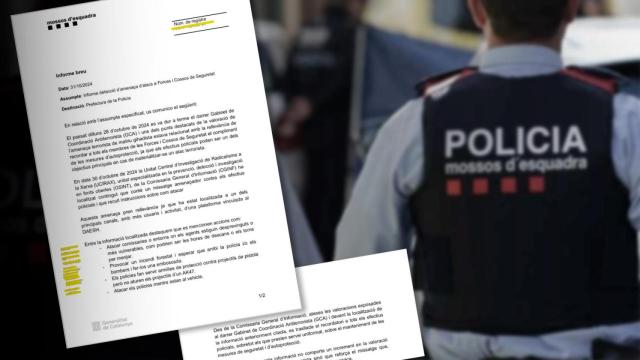 Montaje con el informe interno de los Mossos d'Esquadra