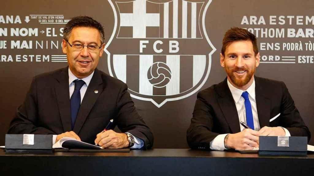 Bartomeu firma la renovación de Leo Messi con el Barça en 2017