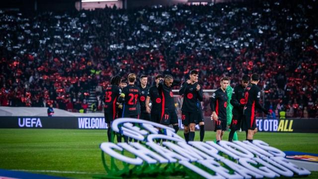 Los jugadores del Barça, en el triunfo contra el Estrella Roja