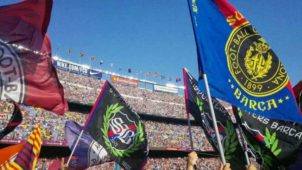 Supporters Barça, en el Camp nou