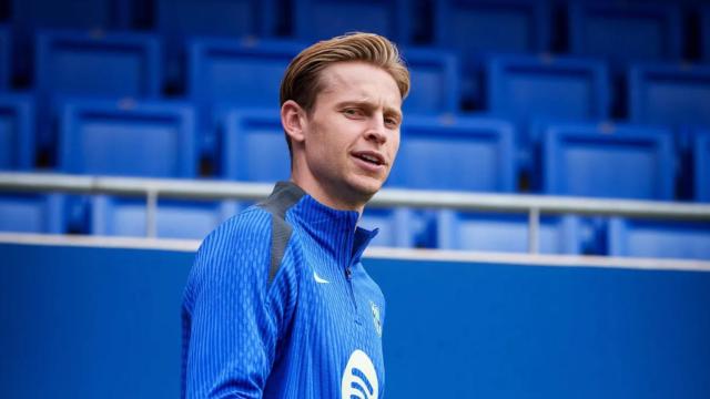 Frenkie de Jong, capitán del Barça, durante una sesión de entrenamiento