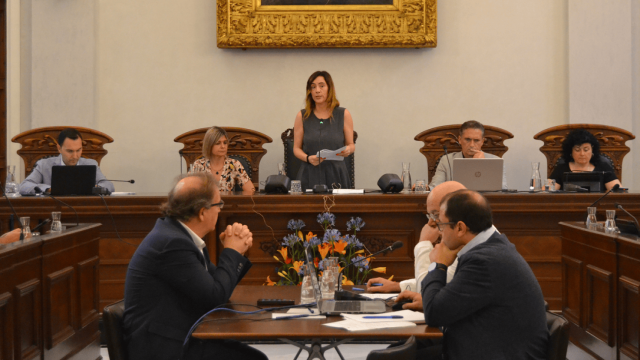 La alcaldesa de Reus, Sandra Guaita, en un pleno municipal