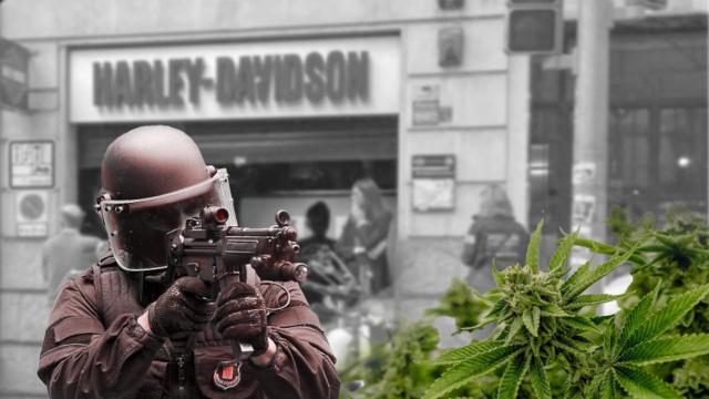 El registro en Harley BCN, marihuana y un agente de los Mossos d'Esquadra