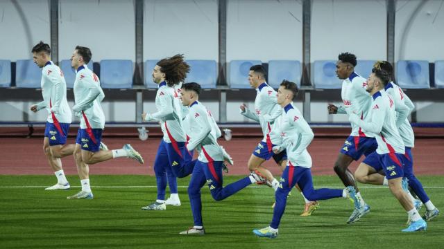 Los jugadores de la selección española, en un entrenamiento del parón de selecciones de noviembre