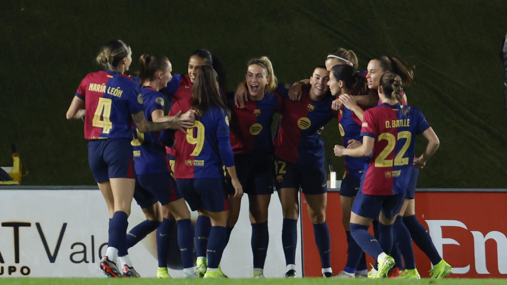 La euforia del Barça Femenino durante el clásico en el Alfredo Di Stéfano