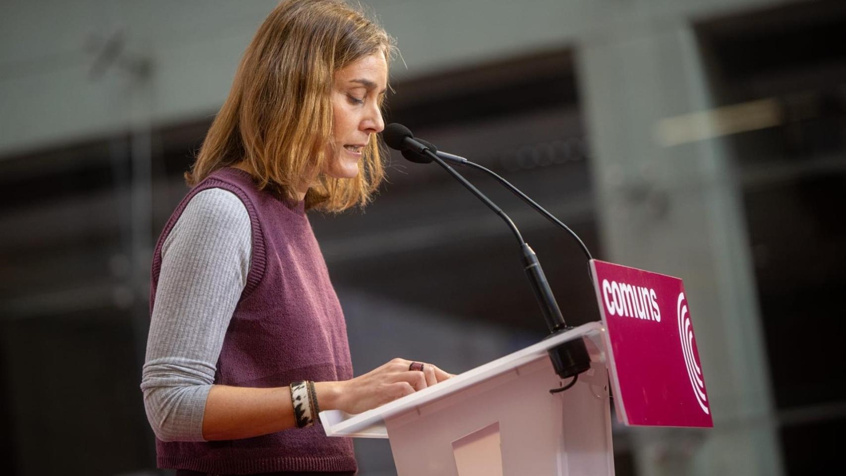 Líder de los Comuns en el Parlament, Jéssica Albiach, en la clausura de la IV Assemblea Nacional de los Comuns