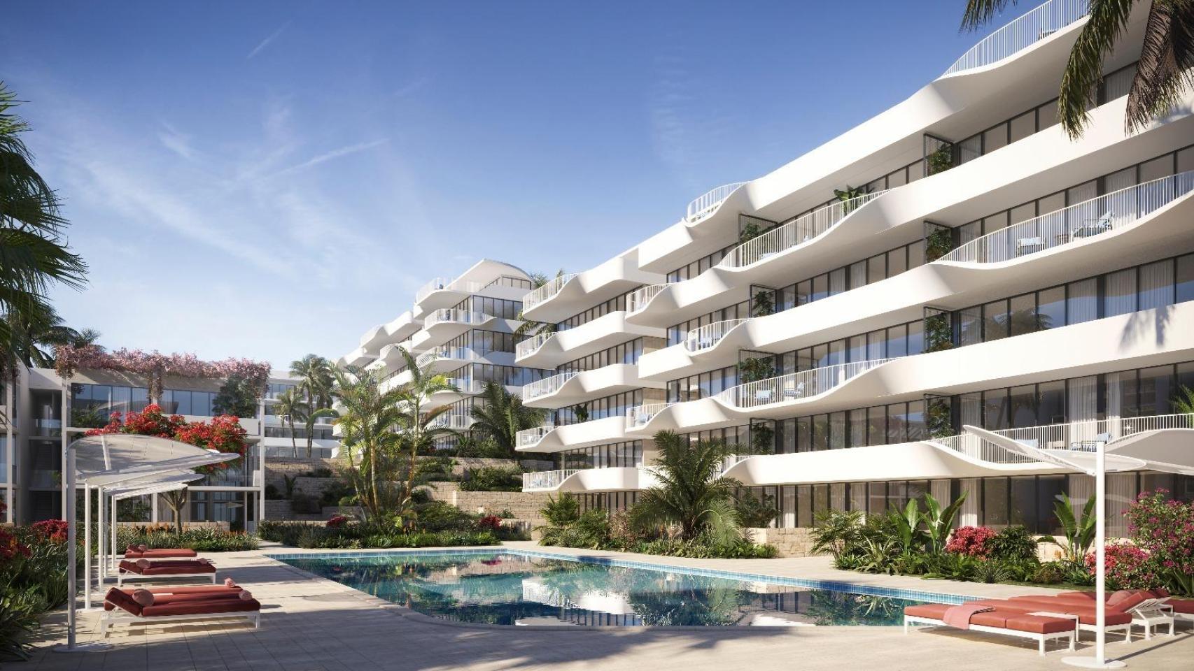 Render del nuevo hotel de Platinum en el litoral marbellí