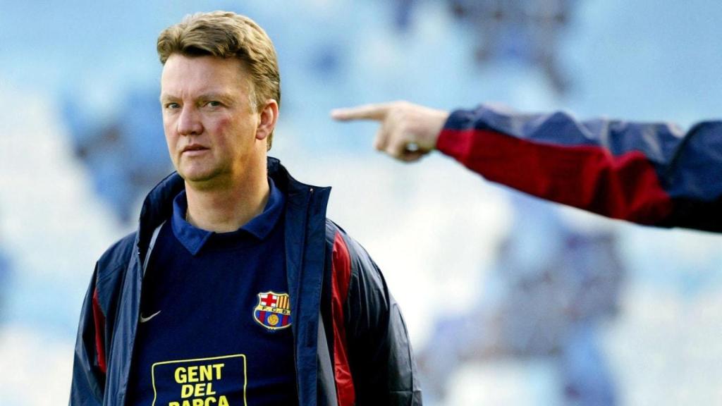 Louis van Gaal, en su etapa de entrenador del Barça