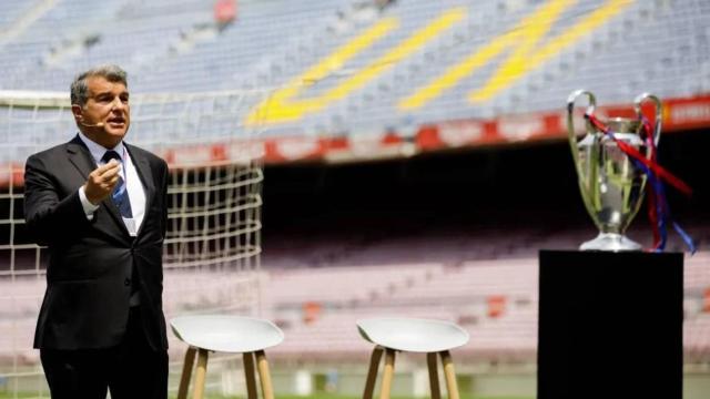 Joan Laporta celebra un acto del Barça en el Camp Nou