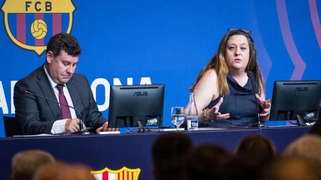 Elena Fort, junto a Eduard Romeu, en un acto celebrado en el Auditori 1899