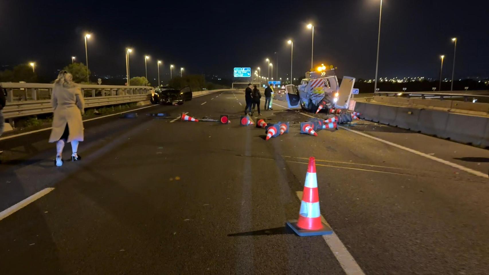 Imagen del accidente en la autopista A-2 el fin de semana