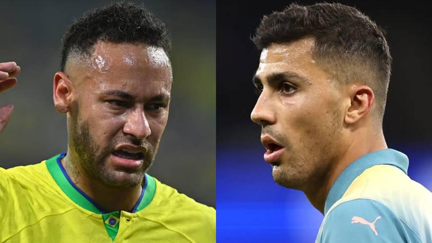 Neymar y Rodri Hernández, en un fotomontaje