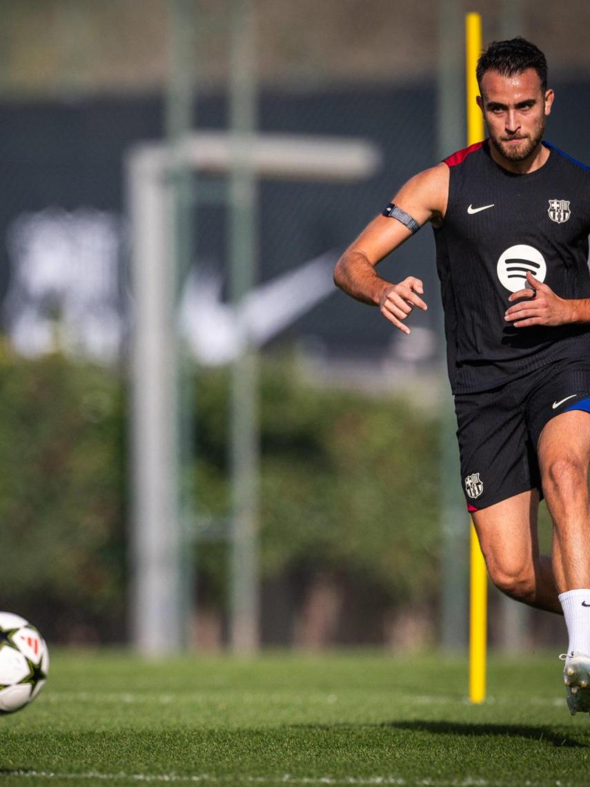 Éric García, durante un entrenamiento con el Barça