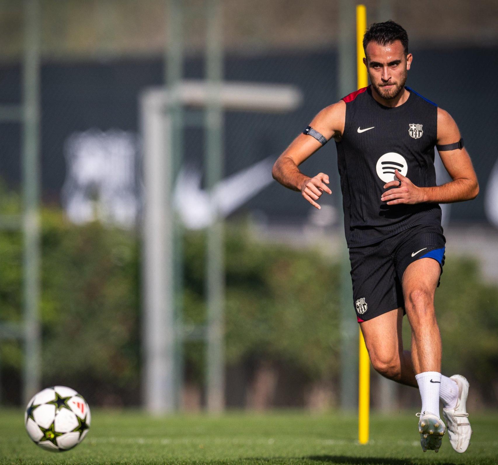 Éric García, durante un entrenamiento con el Barça