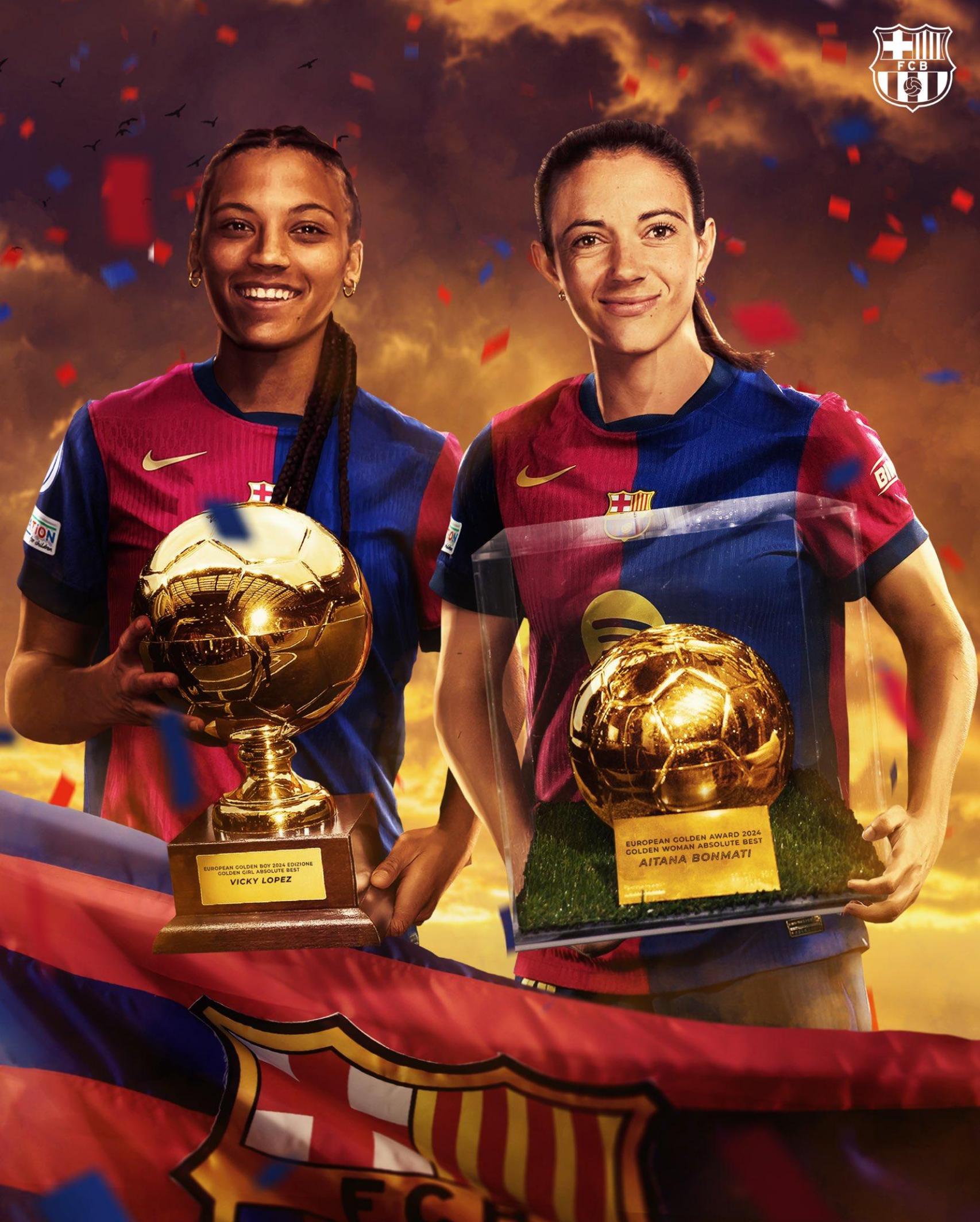 Vicky López y Aitana Bonmatí, Golden Girl y Golden Player Woman, respectivamente