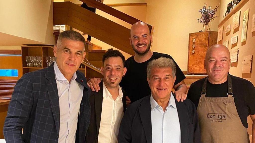 Joan Laporta y Enric Masip, en Can Ugal, restaurante de Les Corts