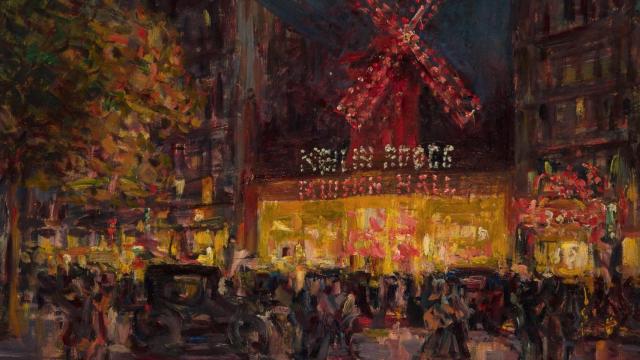 El Moulin Rouge pintado por Pere Ysern Alié, c. 1913