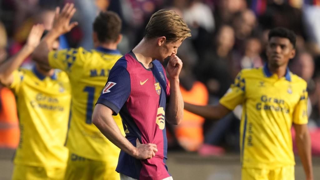 Frenkie de Jong, decepcionado tras la derrota del Barça ante Las Palmas