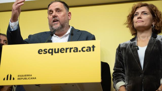 El expresidente de ERC y candidato a la reelección, Oriol Junqueras, tras ganar la primera vuelta del congreso