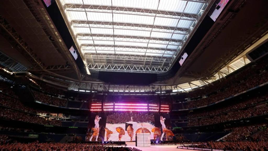 Taylor Swift, durante su concierto en el Santiago Bernabéu