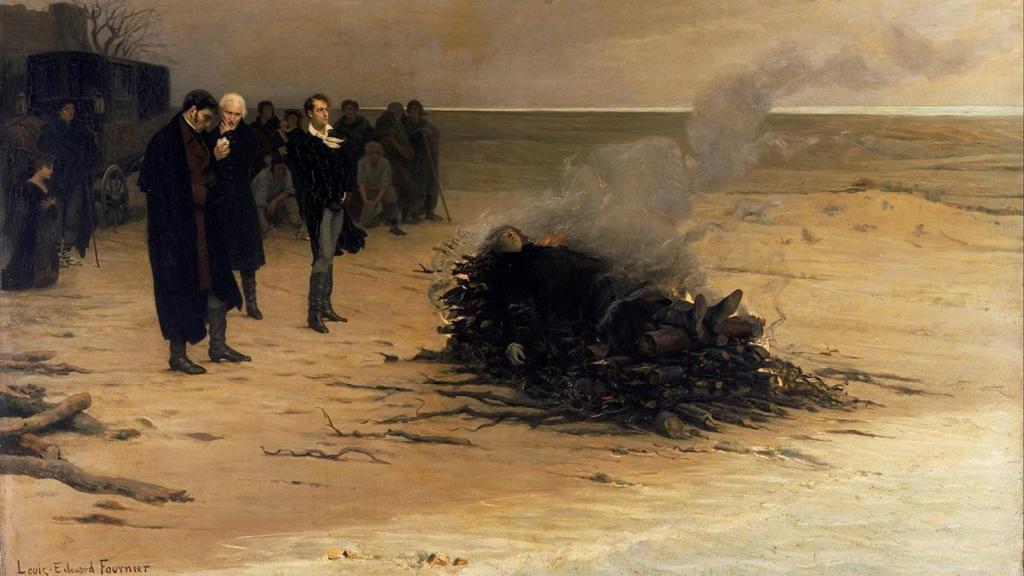 «El funeral de Shelley» (1889), de Louis Édouard Fournier