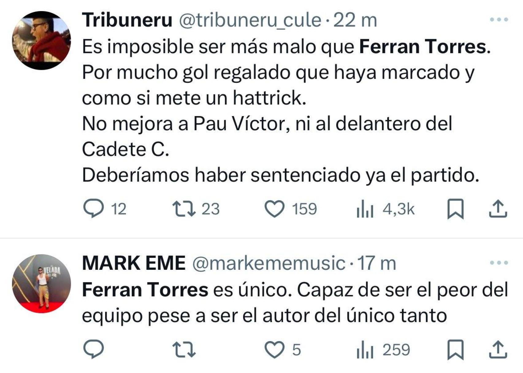 La afición del Barça machaca a Ferran Torres (1)