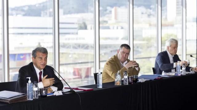 Joan Laporta, presidente del Barça, en un acto de la junta directiva