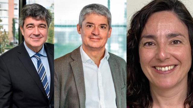 Imagen conjunta de Josep Maria Coronas (Fundación La Caixa), Ignacio Escudero (Aigües de Barcelona) y Susana Berniola (FC Barcelona)