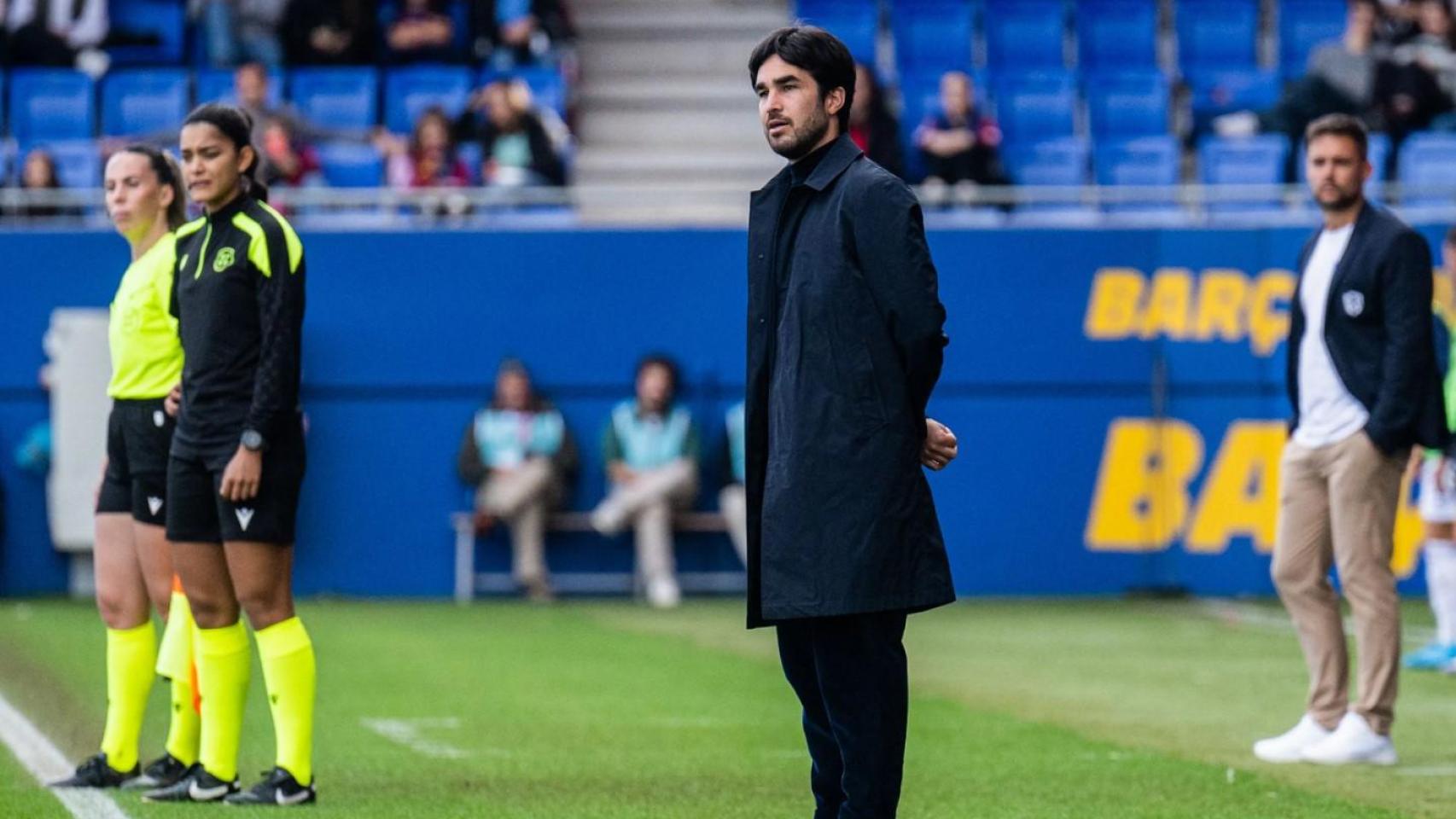 Pere Romeu, durante el partido del Barça Femenino contra la UD Tenerife