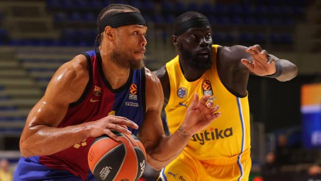 Justin Anderson, durante el partido del Barça de basket contra el Maccabi Tel Aviv