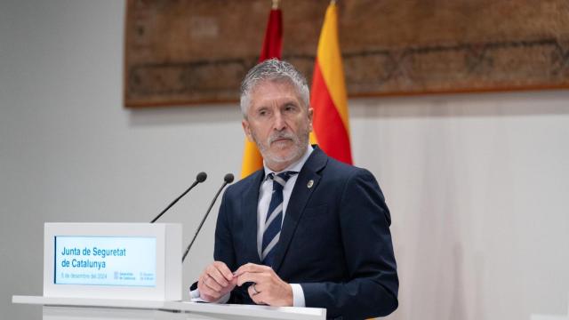 Fernando Grande-Marlaska, ministro del Interior, en el Palau de la Generalitat ayer