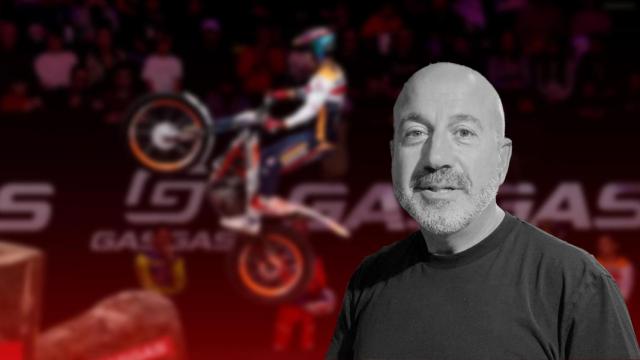 Jorid Arilla y una moto de Gas Gas, marca que dirigió en sus horas bajas