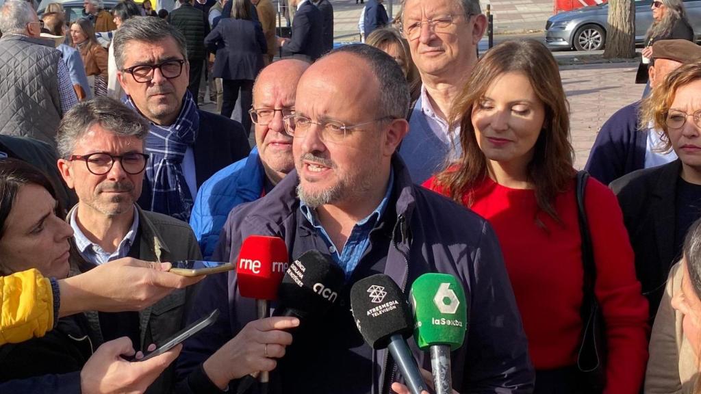 Imagen de Alejandro Fernández, líder del PP en Cataluña, durante un acto del partido en Tarragona