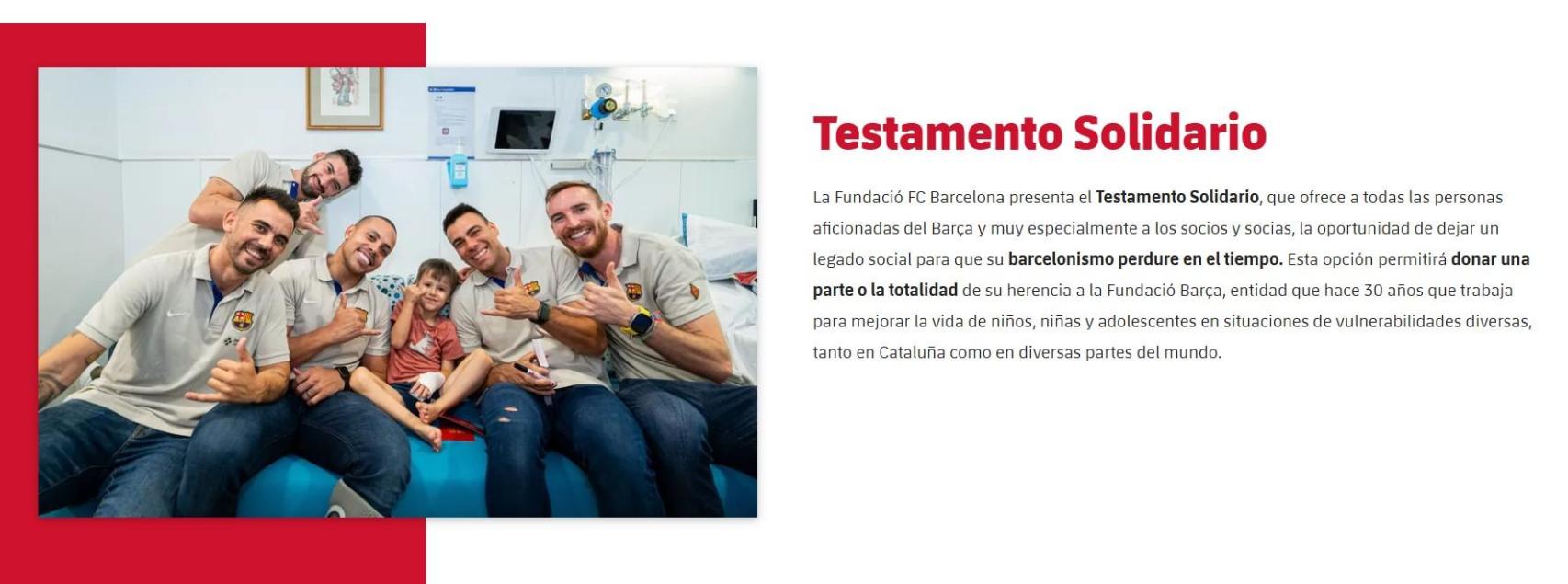 El Barça abre la iniciativa 'Testamento Solidario'