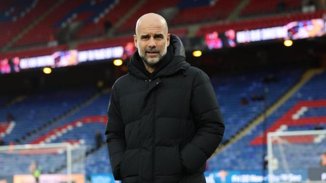 Pep Guardiola, en el partido del Manchester City contra el Crystal Palace