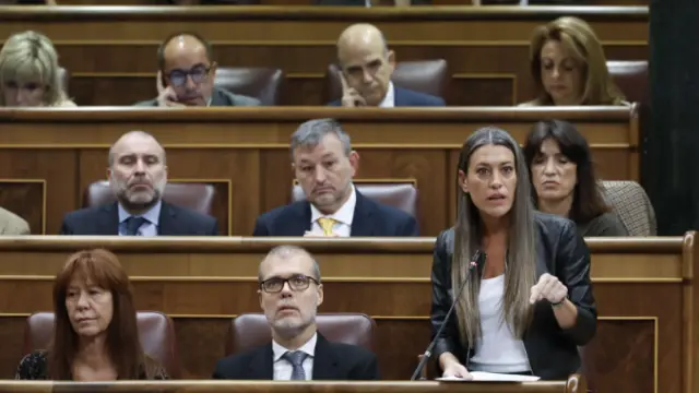 La portavoz de Junts, Míriam Nogueras, durante su intervención en el Congreso