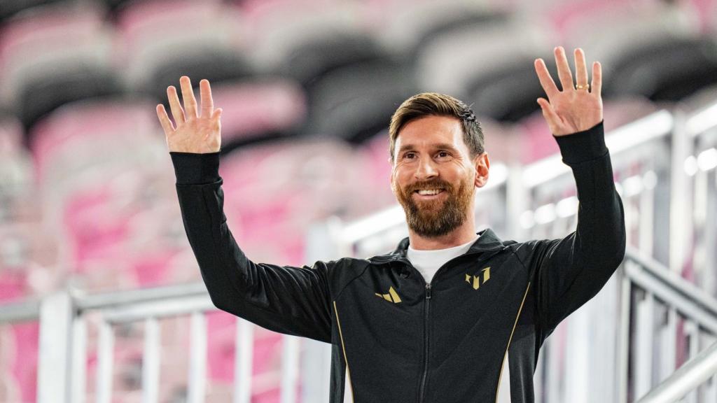 Leo Messi, durante un acto del Inter Miami